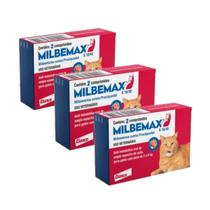 Kit 3 Milbemax Vermífugo para Gatos de 2kg a 8kg C/ 2 Comprimidos