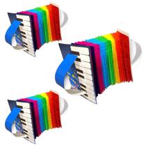 KIT 3 Mini Acordeon Sanfona de Papel Festa Junina 10cmx14cm
