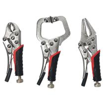 Kit 3 Mini Alicates de Pressão 5" Curvo Reto Tipo Y Cabo Emborrachado Com 3 Peças - Gorillaz Kit 3 Mini Alicates de Pressão 5" Curvo Reto Tipo Y Cabo Emborrachado Com 3 Peças - Gorillaz