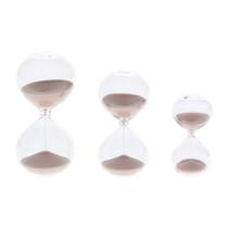 Kit 3 mini ampulheta em vidro rose mart