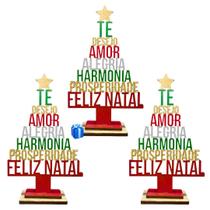 Kit 3 Mini Árvore De Natal Decoração Enfeite Mesa Presente