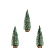 Kit 3 Mini Arvore de Natal Pinheiro 25cm Verde Nevada Enfeite Decoracao Natalina Premium