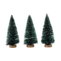 Kit 3 Mini Arvore Natal Pinheiro Mesa Nevado Decoração 9cm