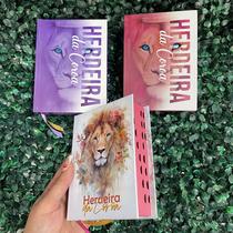 Kit 3 MINI Bíblias Herdeira da Coroa Branca, Rosa e Roxa com Harpa e Índice Letra PEQUENA Jovem HDC