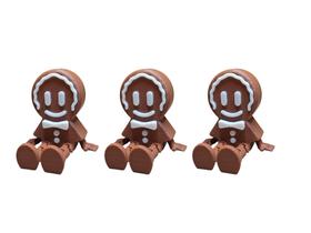 Kit 3 Mini Biscoito De Gengibre Articulado Decoração Natal Kit 3 Mini Biscoito De Gengibre Articulado Decoração Natal