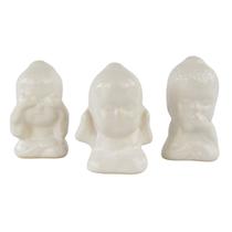Kit 3 Mini Budas Decorativos - Estatuetas Cego, Surdo e Mudo