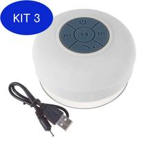 Kit 3 Mini Caixa De Som À Prova D'Água Bluetooth Usb Branca
