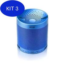 Kit 3 Mini Caixa De Som Bluetooth Hf-Q3 - Azul
