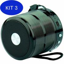 Kit 3 Mini Caixa De Som Speaker Com Bluetooth E Entrada Usb