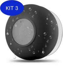 Kit 3 Mini Caixinha De Som Portátil Bluetooth Prova D'água Preta
