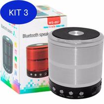 Kit 3 Mini Caixinha Som Bluetooth Portátil Usb Mp3 P2 Sd Rádio Fm