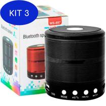 Kit 3 Mini Caixinha Som Bluetooth Portátil Usb Mp3 P2 Sd Rádio Fm - Ws Sound