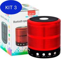 Kit 3 Mini Caixinha Som Bluetooth Portátil Usb Mp3 P2 Sd Rádio Fm