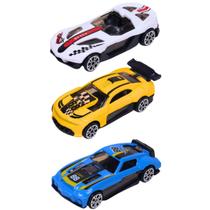 Kit 3 Mini Carrinhos Esportivos Roda Livre Metal Sortidos 1:64 - Castela