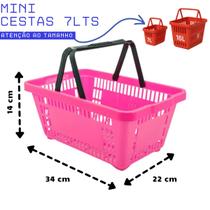 Kit 3 Mini Cestinhas Farmácia 7Lts 34x22x14cm Cesta Mercado Loja Kit 3 Mini Cestinhas Farmácia 7Lts 34x22x14cm Cesta Mercado Loja