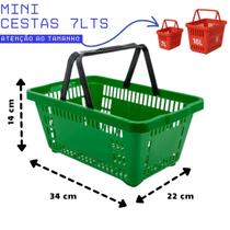 Kit 3 Mini Cestinhas Farmácia 7Lts 34x22x14cm Cesta Mercado Loja