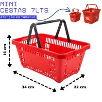 Kit 3 Mini Cestinhas Farmácia 7Lts 34x22x14cm Cesta Mercado Loja