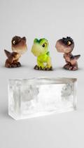 Kit 3 Mini Dinossauros Articulados T-Rex Vinil