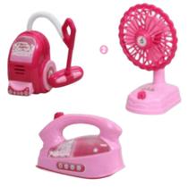 Kit 3 Mini Eletro Aspirador de Pò Ferro Passar Ventilador