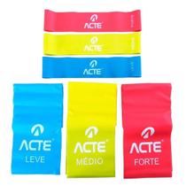 Kit 3 Mini Faixa Elástica + 3 Faixa Elástica 3 Intensidades