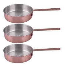 Kit 3 Mini Frigideira Inox Servir Decorar Panelinha 13,5Cm - Class Home