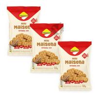 Kit 3 Mini Maisena Integral 100G Diet Zero Lactose Biscoito Bolacha