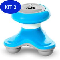 Kit 3 Mini Massageador Corporal Acte T150 Azul