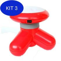Kit 3 Mini Massageador Supermedy Com Usb Vermelho