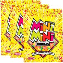 Kit 3 Mini Mini Chicletes Crocantes Com Sabor Frutado 22,5G