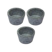 Kit 3 Mini Molheira Tigela Molho Petisco em Pedra Sabão 50ml