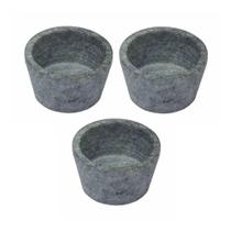 Kit 3 Mini Molheira Tigela Molho Petisco Em Pedra Sabão 80Ml.