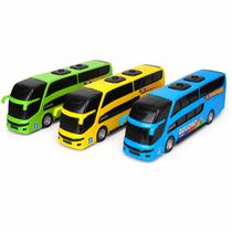 Kit 3 Mini Ônibus Buzão Brinquedo Infantil Plástico BS toys Kit 3 Mini Ônibus Buzão Brinquedo Infantil Plástico BS toys