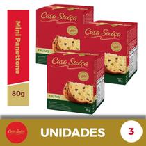 Kit 3 Mini Panettone Frutas Casa Suíça