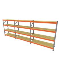 Kit 3 mini porta pallet 250 kg 180x200x60 (CxLxP) cinza com laranja bandejas mdf cru