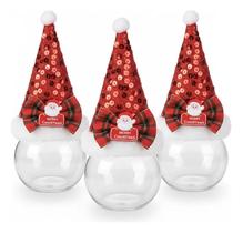 Kit 3 Mini Pote De Plástico Com Tampa Lembrancinha Natal