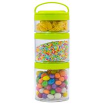 Kit 3 Mini Potes Plástico Tempero Condimento Organizacionais