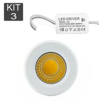 Kit 3 Mini Spot Embutir Para Moveis Redondo 3w 6000k