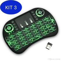 Kit 3 Mini teclado wireless touch para celular Pc android Tv