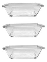 Kit 3 Mini Travessas De Vidro 13Cm E 140 Ml Petiscos Molhos