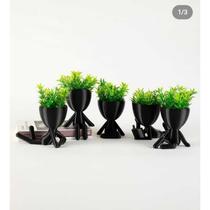Kit 3 Mini Vasinhos com FLOR artificial Bob Robert para Decoração vaso de plástico tamanho mini 6 cm Kit 3 Mini Vasinhos com FLOR artificial Bob Robert para Decoração vaso de plástico tamanho mini 6 cm