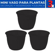 Kit 3 Mini Vaso Plástico Plantas Suculentas Cacto Jardim Kit 3 Mini Vaso Plástico Plantas Suculentas Cacto Jardim