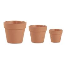 Kit 3 Mini Vasos Cachepot Cimento Para Plantas Terracota