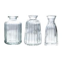 Kit 3 Mini Vasos Decorativos Cristal Luxo 105ml 170ml 195ml Transparente Moderna Sala Flores