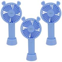 Kit 3 Mini Ventilador Portátil USB Recarregável Maquiagem Cílios 4 Velocidades Original Inova