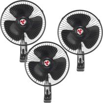 Kit 3 Mini Ventilador Veicular Carro Ônibus Caminhão De 20cm