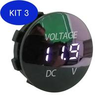 Kit 3 Mini Voltímetro Digital - Wr Acessorios & Cia