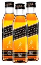 Kit 3 Miniatura De Whisky Johnnie Walker Black Label 50Ml