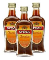 Kit 3 Miniatura Mini Licor Stock Sabor Chocolate Vidro 50Ml