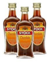 kit 3 Miniatura Mini Licor Stock Sabor Chocolate Vidro 50Ml