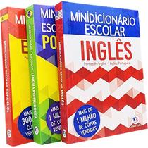 Kit 3 Minidicionário Escolar Inglês Português e Espanhol